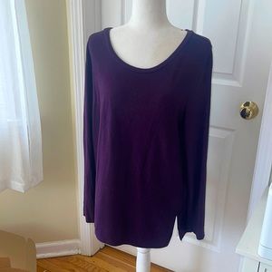 EUC LOFT eggplant purple sweater Large 10-12